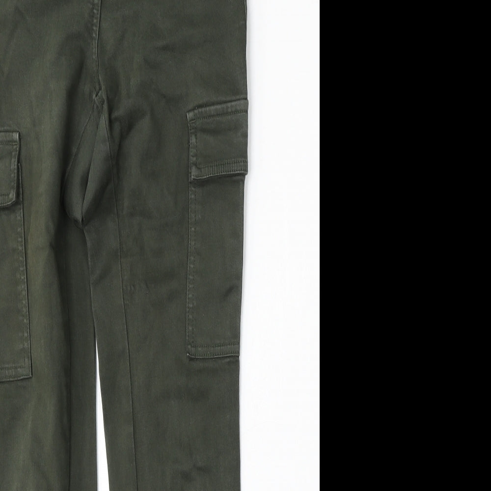 NEXT Womens Green  Cotton Straight Jeans Size 6 L29 in Regular Button