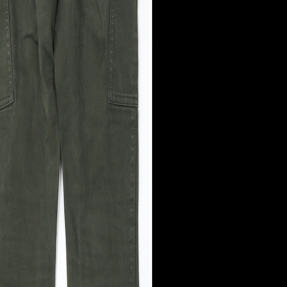 NEXT Womens Green  Cotton Straight Jeans Size 6 L29 in Regular Button