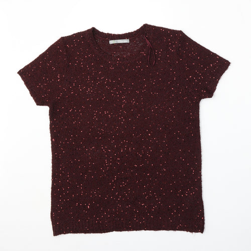 Marks and Spencer Womens Red Round Neck  Polyester Pullover Jumper Size 14