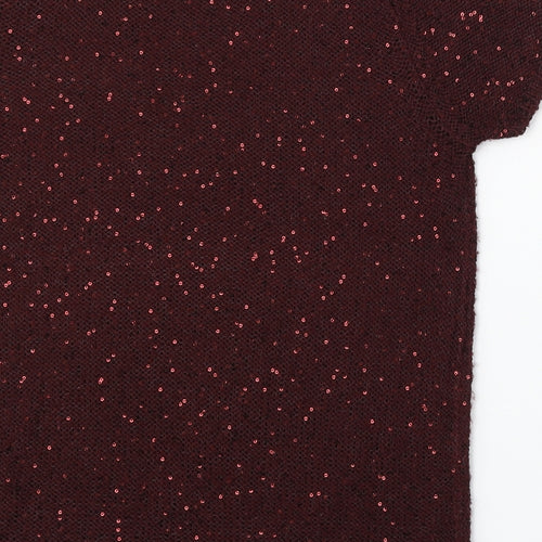 Marks and Spencer Womens Red Round Neck  Polyester Pullover Jumper Size 14