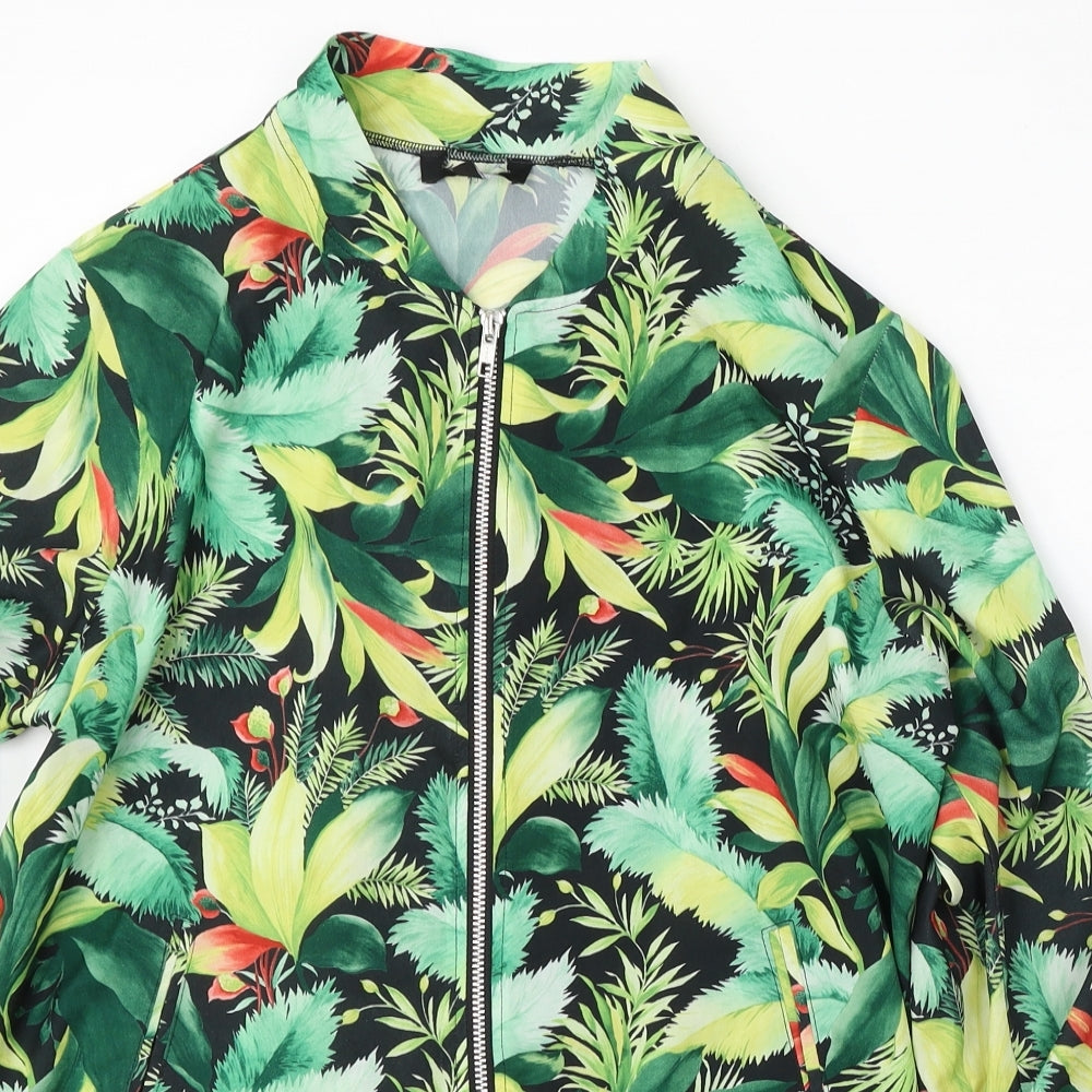New Look Womens Multicoloured Floral  Bomber Jacket Jacket Size 14  Zip