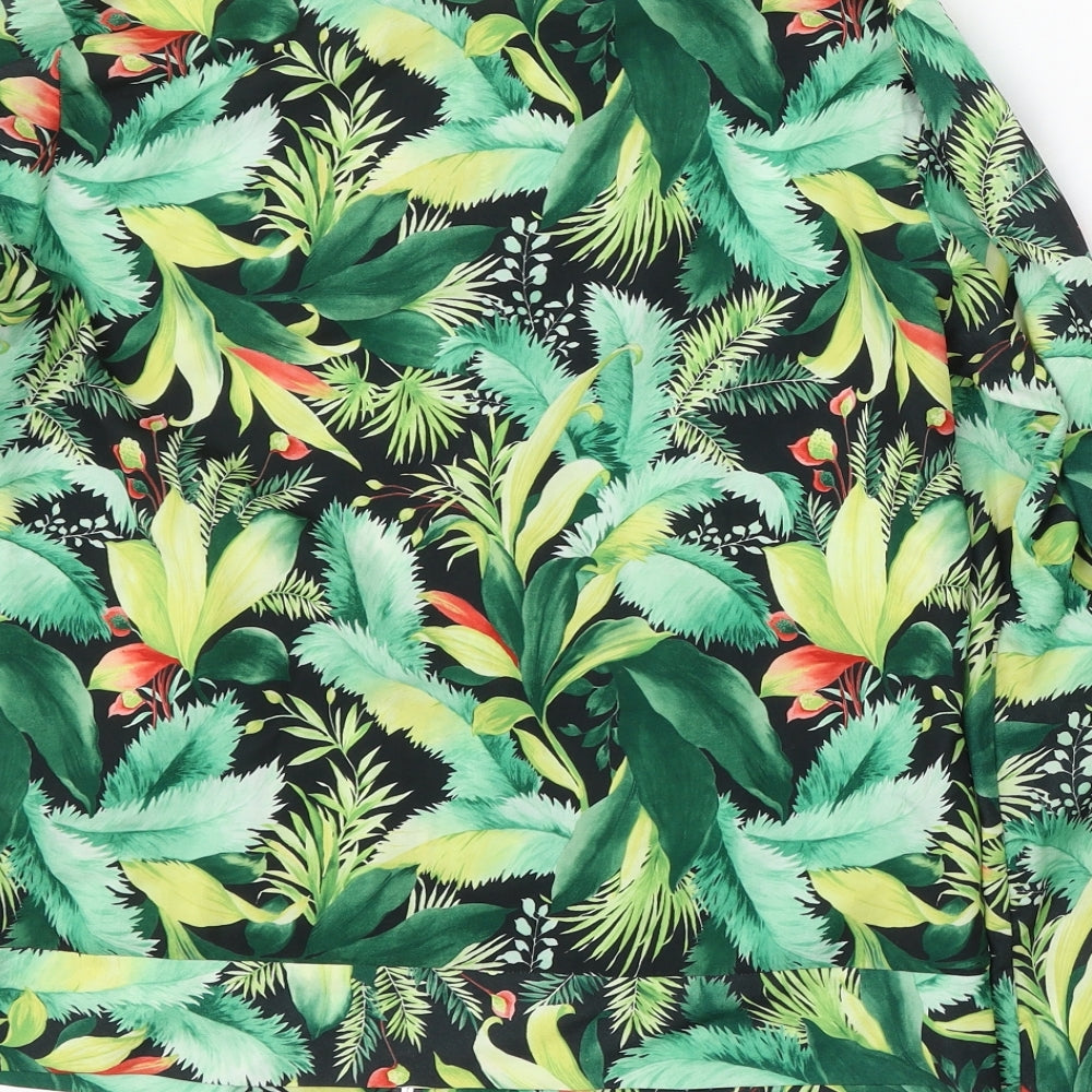 New Look Womens Multicoloured Floral  Bomber Jacket Jacket Size 14  Zip