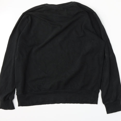 Brave Soul Mens Black  Cotton Pullover Sweatshirt Size XL