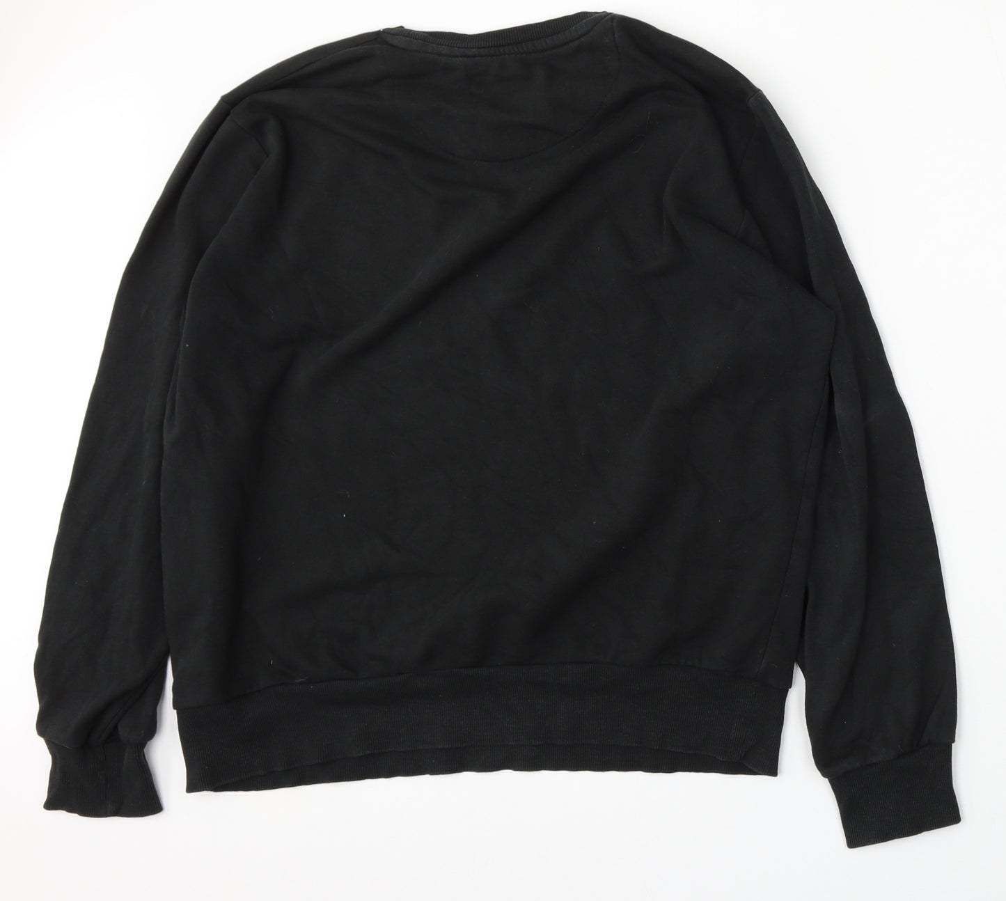 Brave Soul Mens Black  Cotton Pullover Sweatshirt Size XL