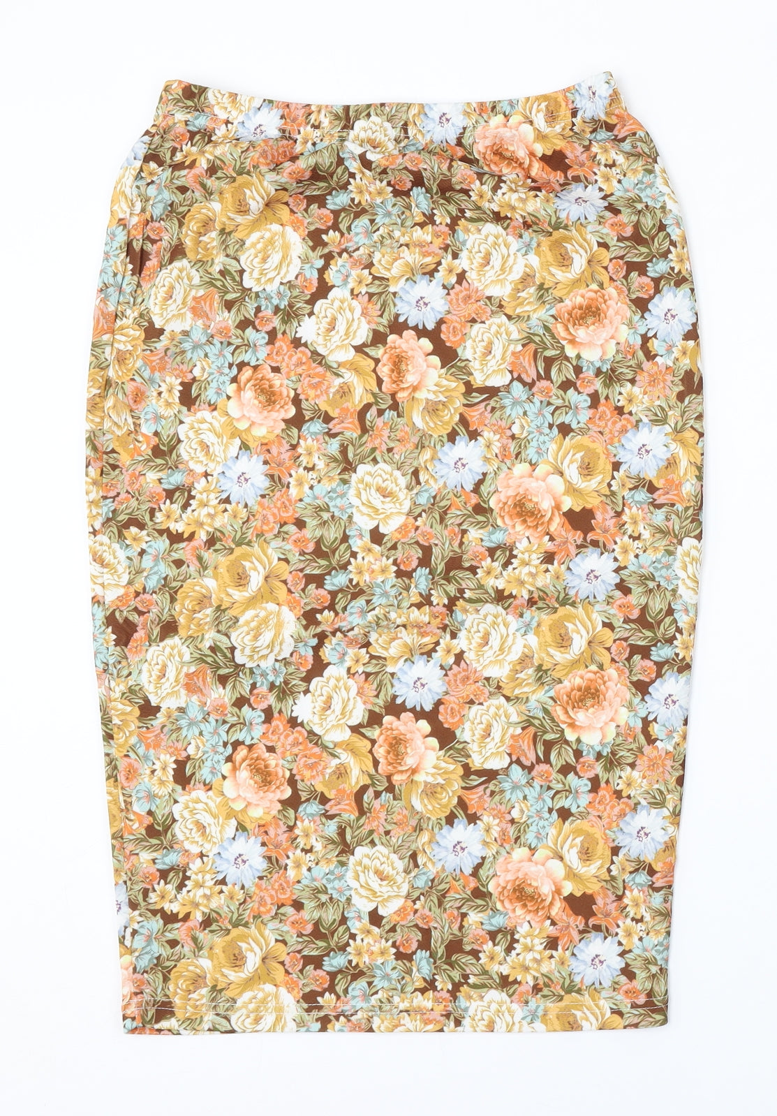 SheIn Womens Multicoloured Floral Polyester Straight & Pencil Skirt Size M