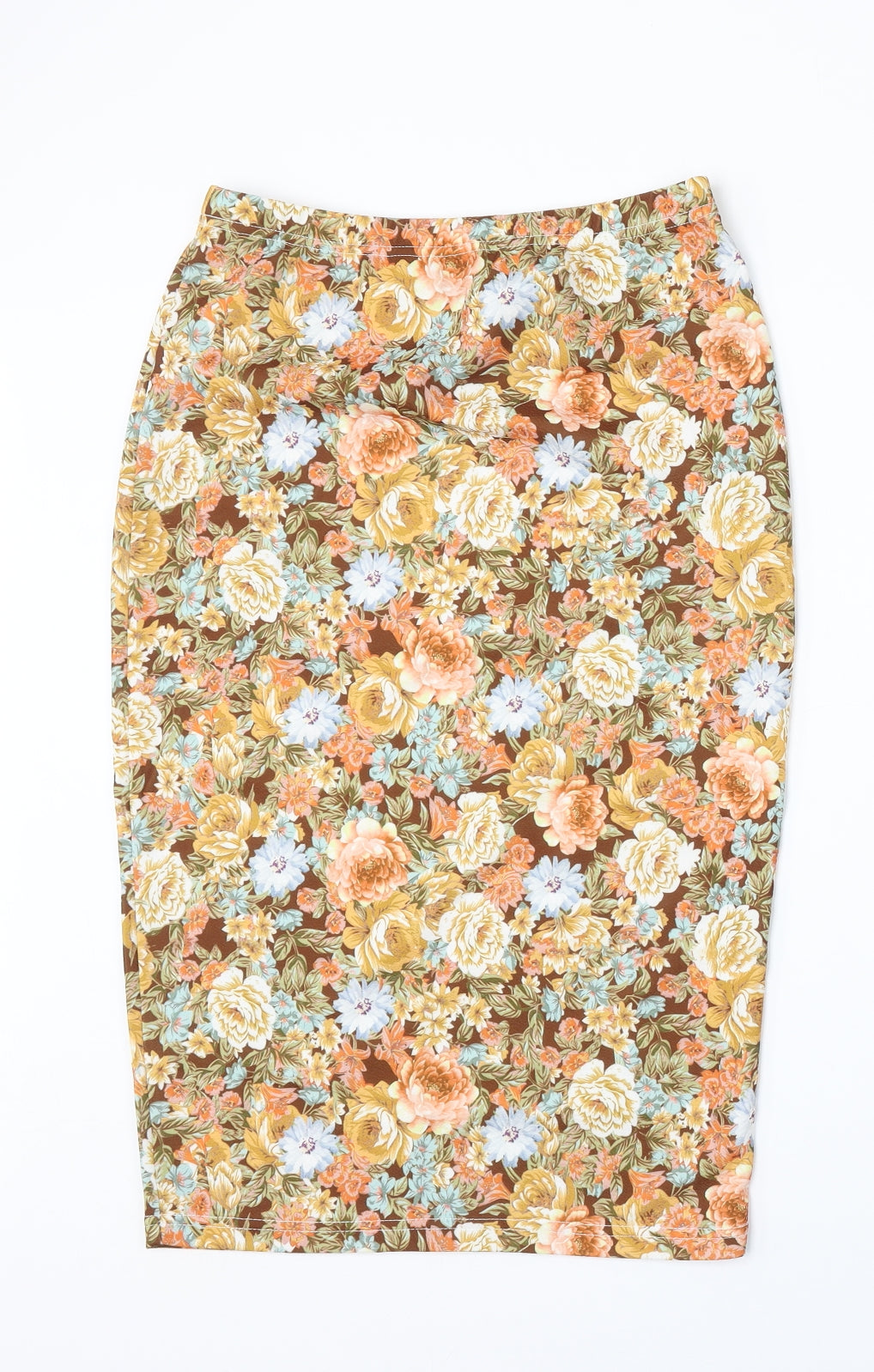 SheIn Womens Multicoloured Floral Polyester Straight & Pencil Skirt Size M