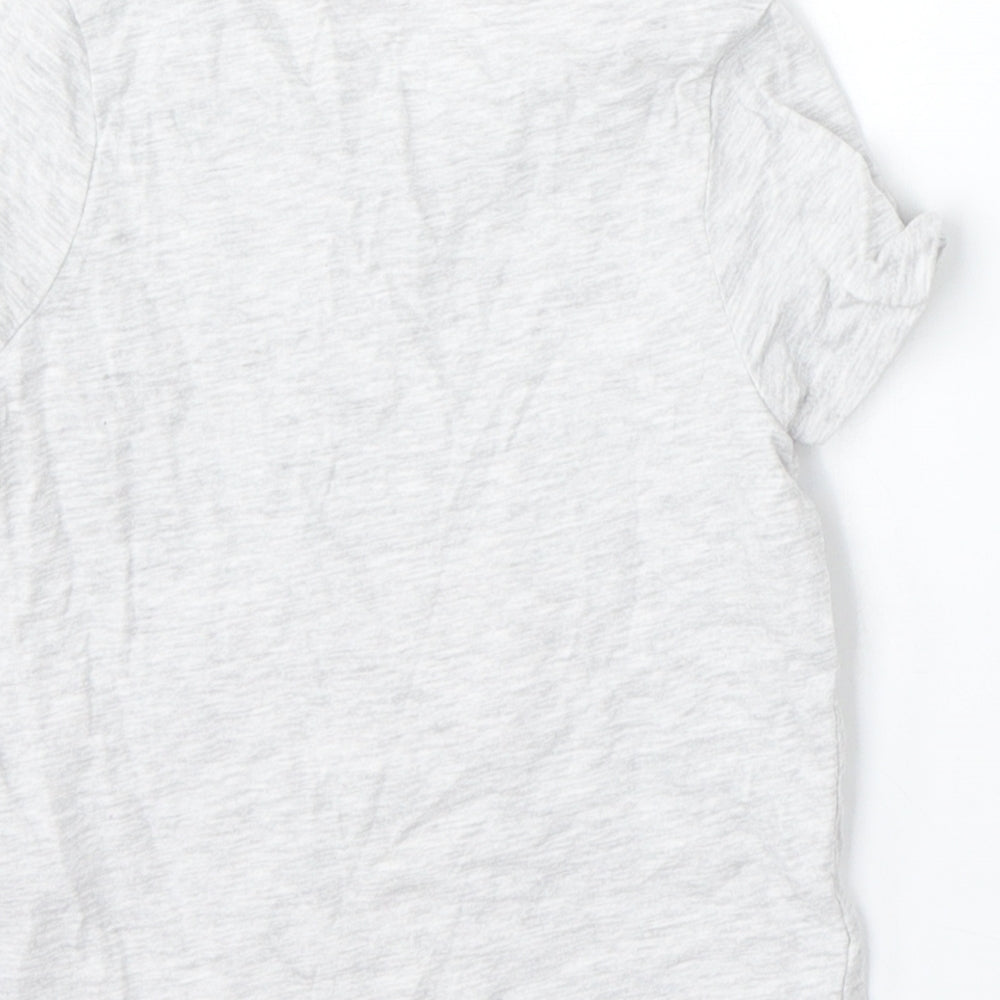 Marks and Spencer Girls Grey  Cotton Basic T-Shirt Size 4-5 Years Round Neck