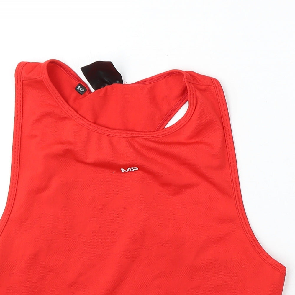 Myprotein Womens Red  Polyester Basic Tank Size S Round Neck