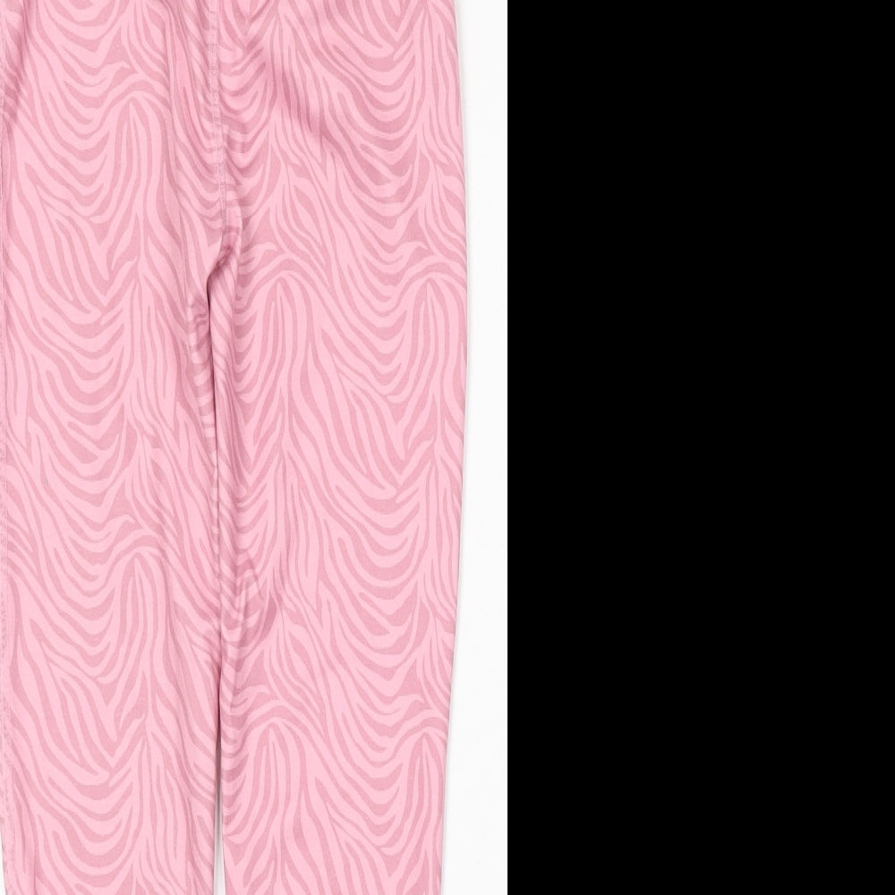 Dunnes Stores Girls Pink Geometric Polyester Jogger Trousers Size 8-9 Years  Regular