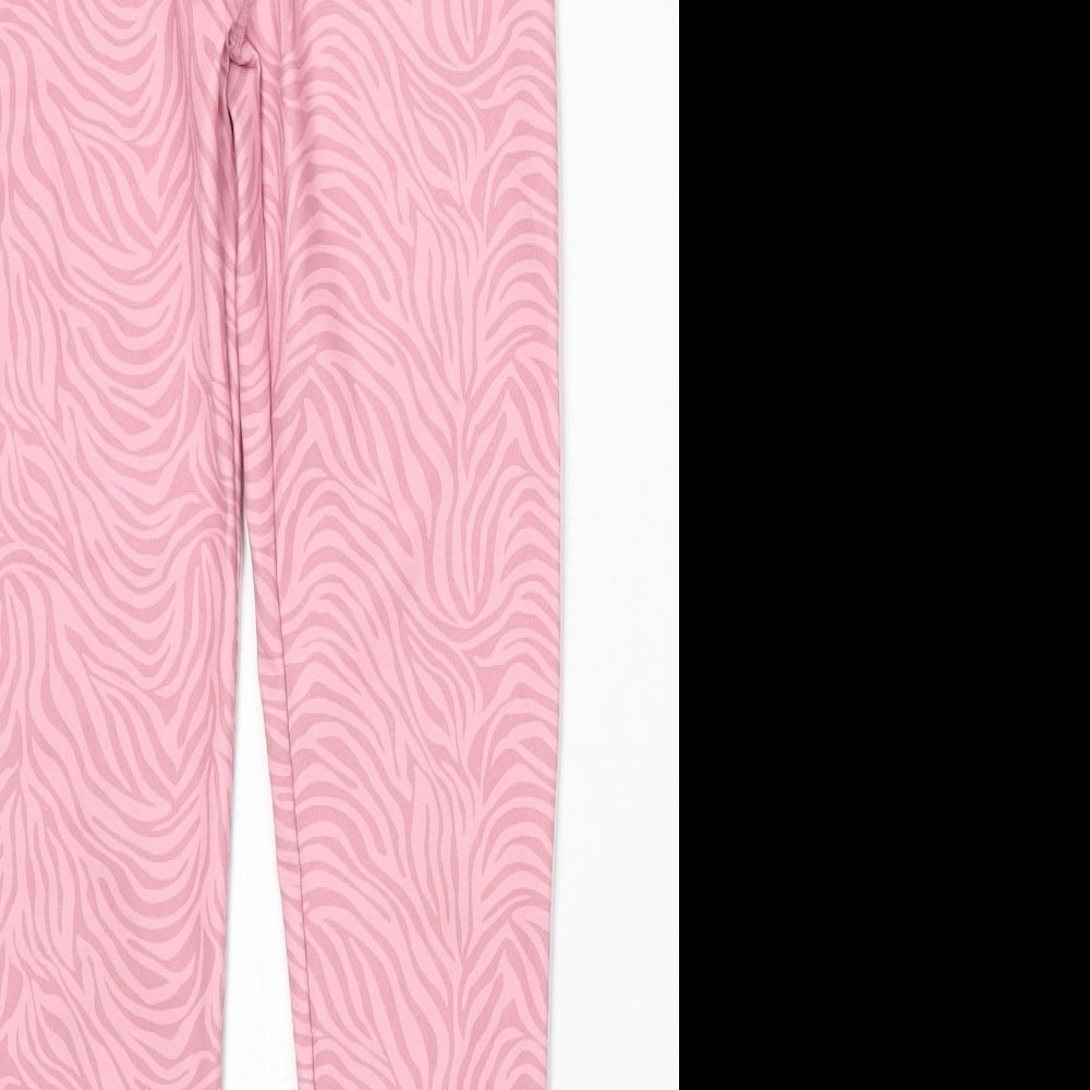 Dunnes Stores Girls Pink Geometric Polyester Jogger Trousers Size 8-9 Years  Regular