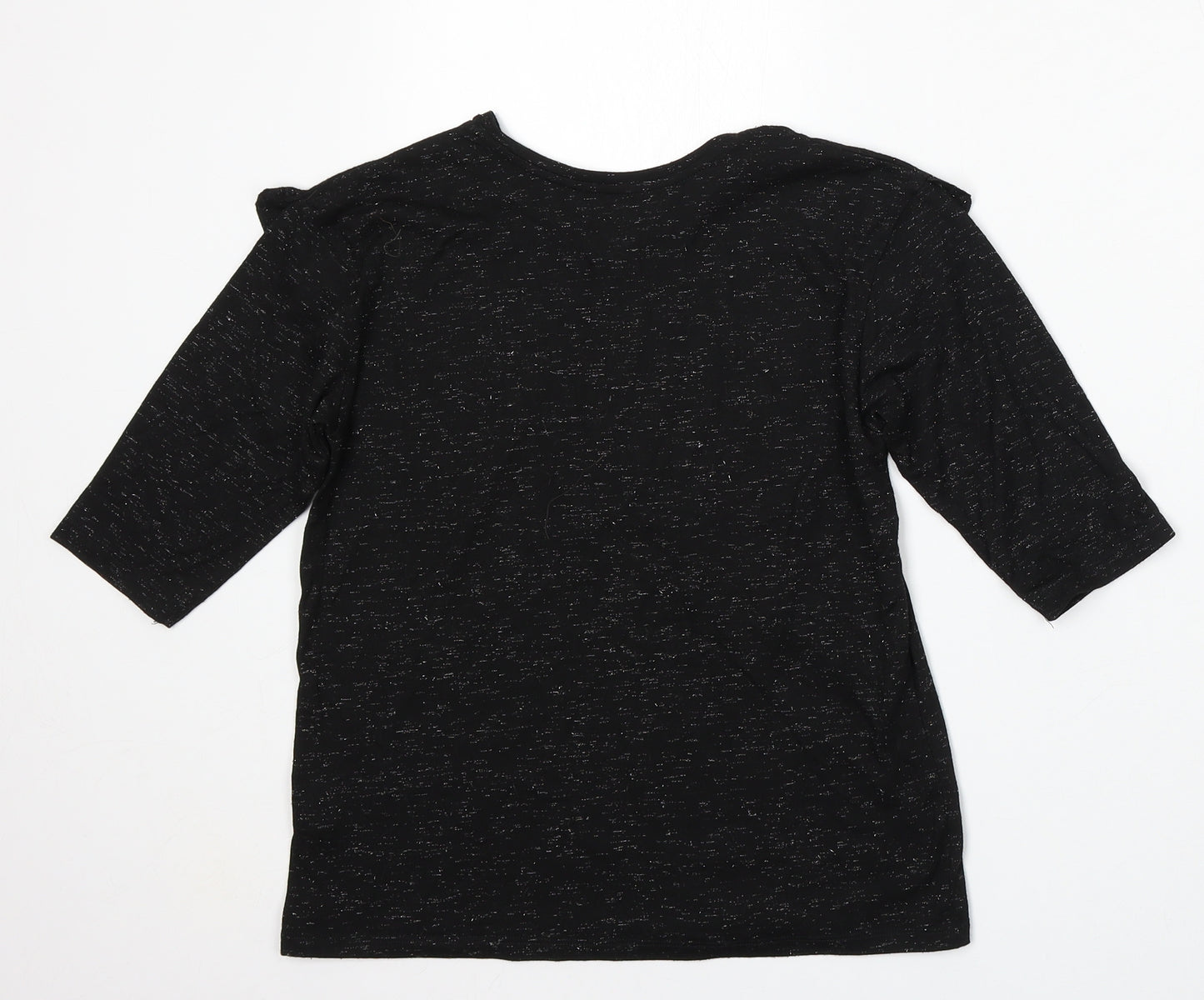 F&F Girls Black  Viscose Basic T-Shirt Size 10-11 Years Round Neck