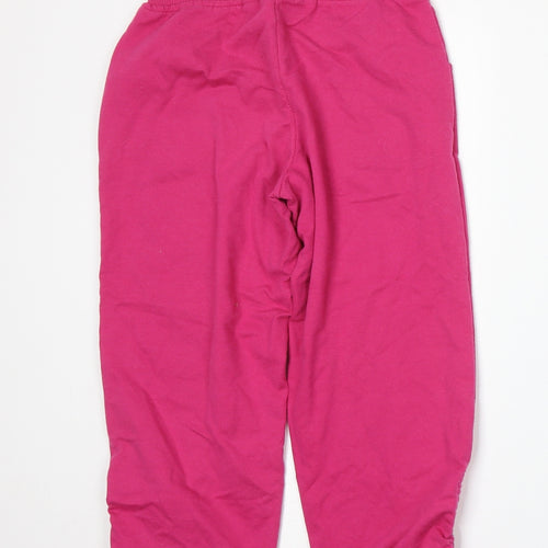 Denim & Co. Womens Pink  Polyester Jogger Trousers Size 8 L20 in Regular