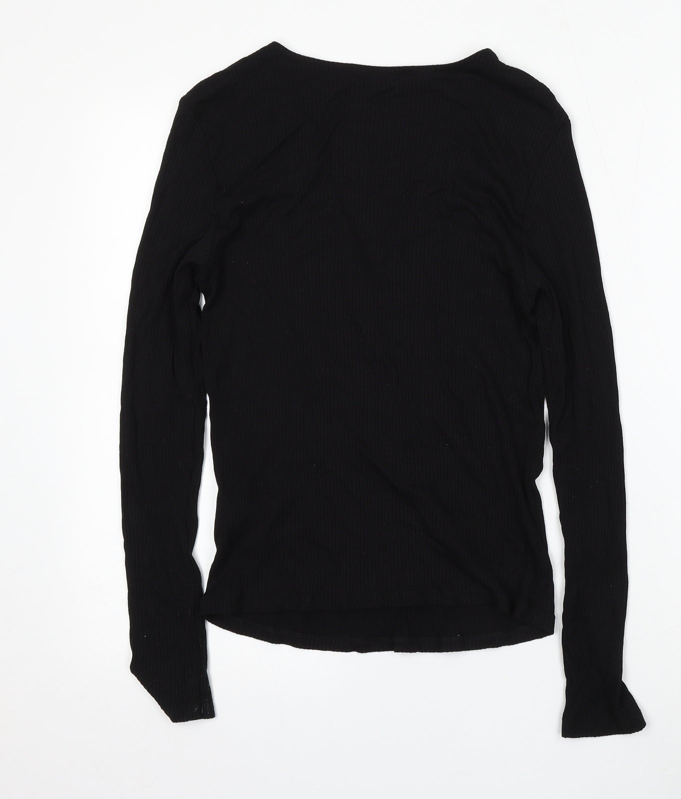 Miss Selfridge Womens Black V-Neck  Viscose Pullover Jumper Size 14