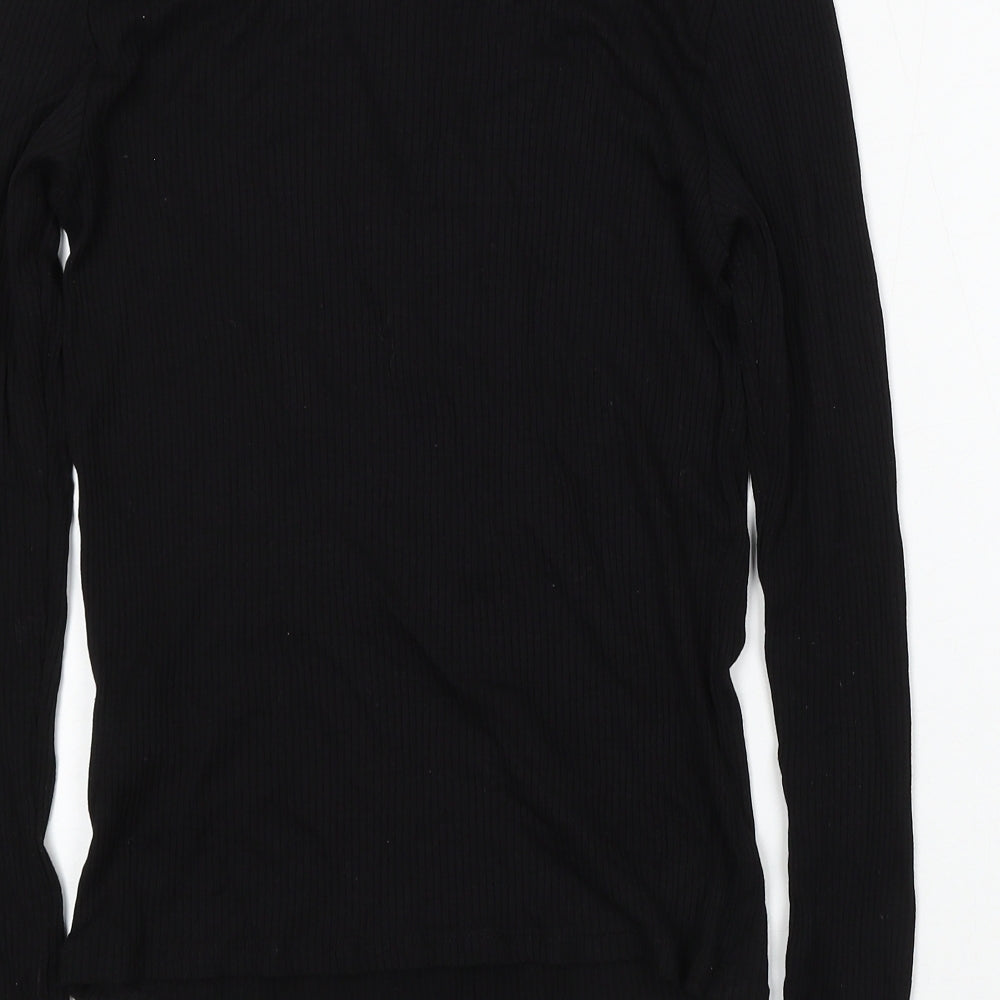 Miss Selfridge Womens Black V-Neck  Viscose Pullover Jumper Size 14