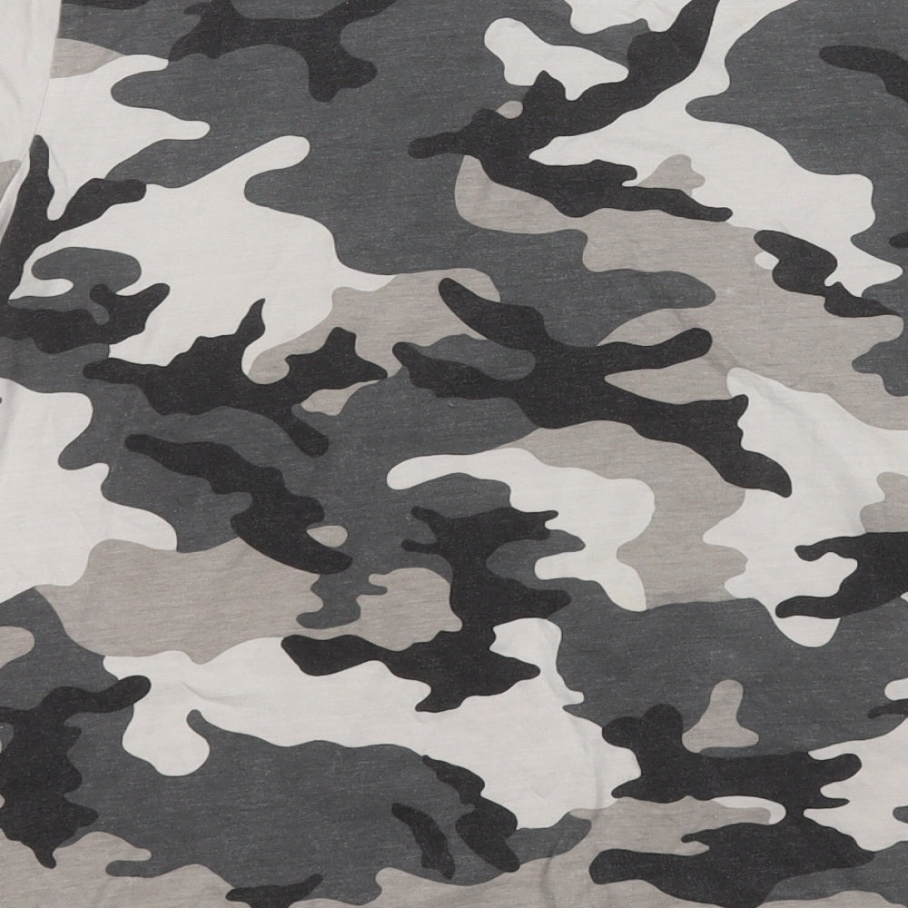 George Boys Grey Camouflage Cotton Pullover Polo Size 12-13 Years Round Neck