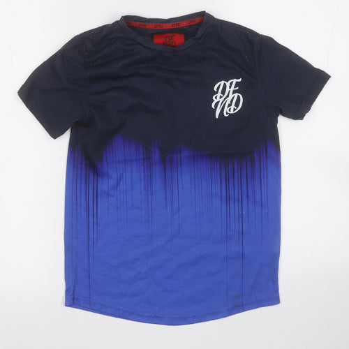 DFND Boys Blue  Polyester Kimono T-Shirt Size M Round Neck