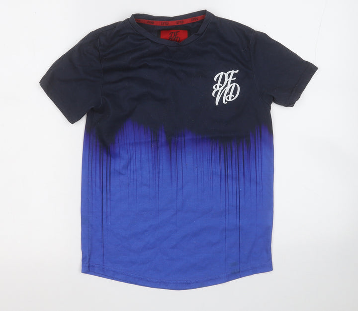 DFND Boys Blue Polyester Kimono T-Shirt Size M Round Neck