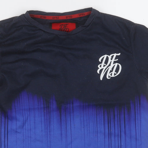 DFND Boys Blue  Polyester Kimono T-Shirt Size M Round Neck