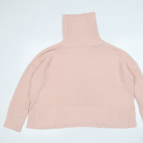 Miss Selfridge Womens Pink Roll Neck  Acrylic Pullover Jumper Size 10