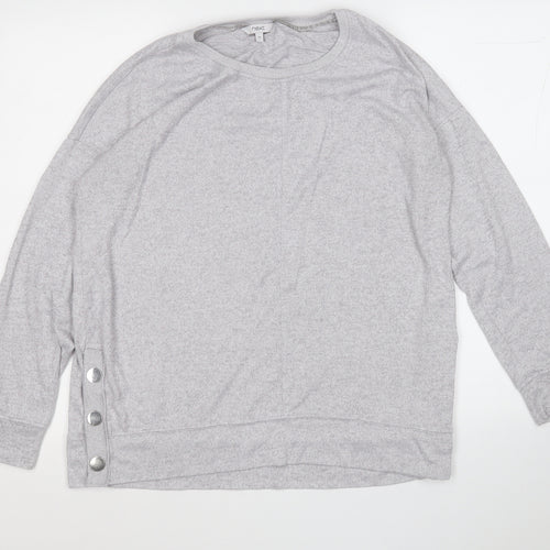 NEXT Womens Grey Round Neck  Polyester Pullover Jumper Size 14