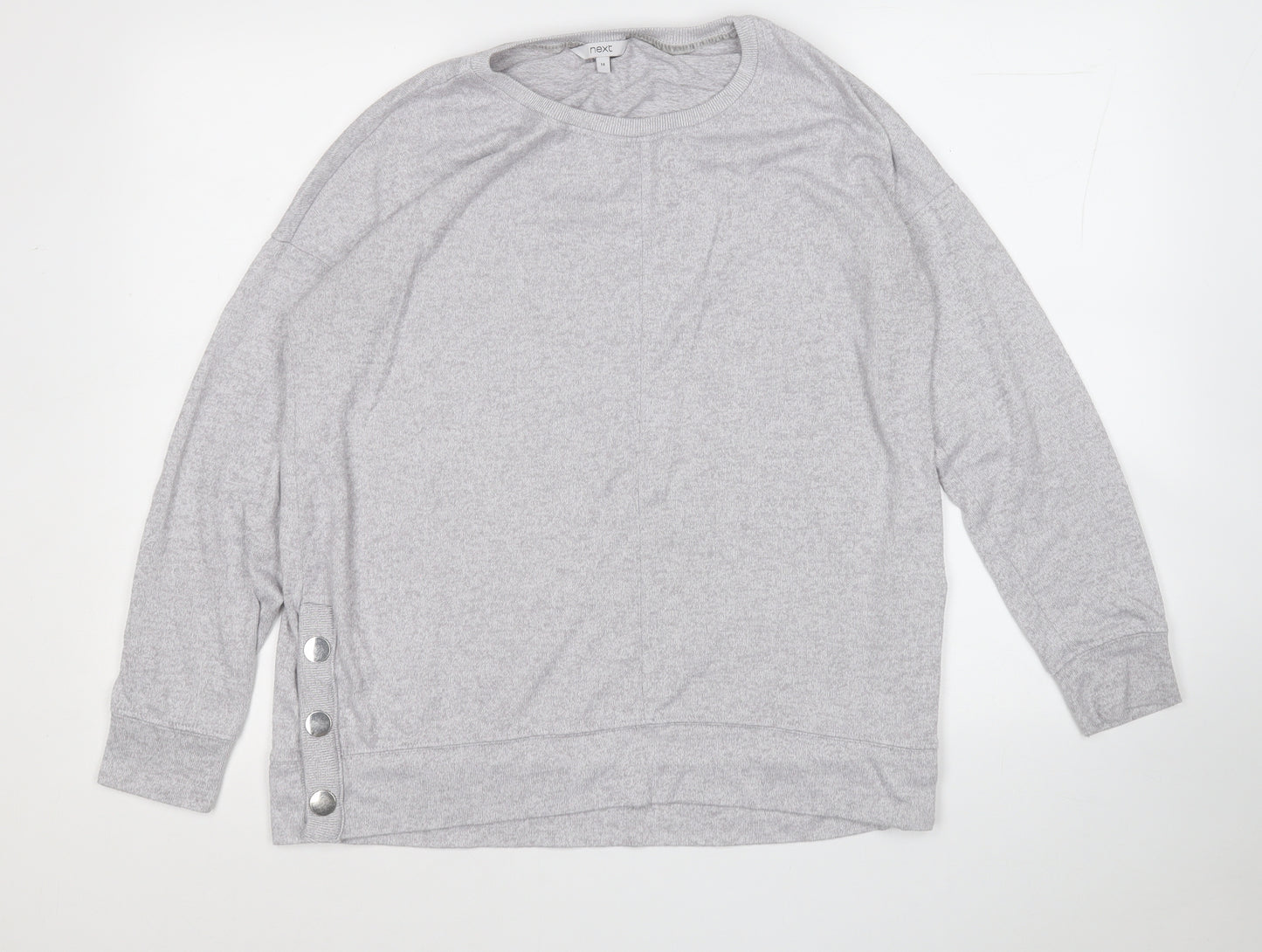 NEXT Womens Grey Round Neck  Polyester Pullover Jumper Size 14