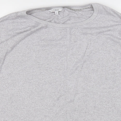 NEXT Womens Grey Round Neck  Polyester Pullover Jumper Size 14