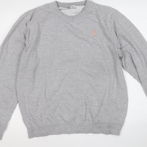 Topshop Womens Grey  Cotton Pullover Sweatshirt Size M
