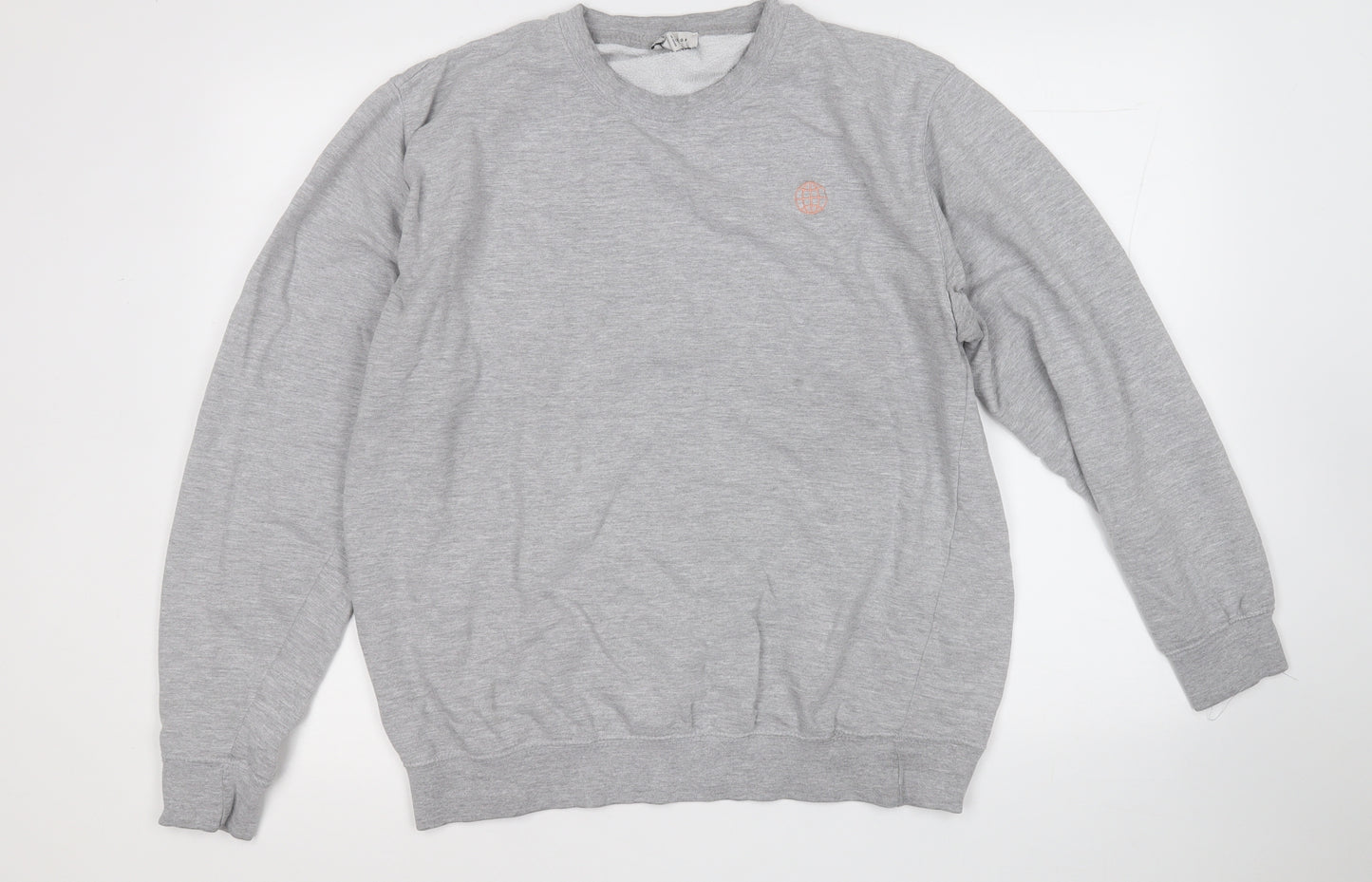 Topshop Womens Grey  Cotton Pullover Sweatshirt Size M