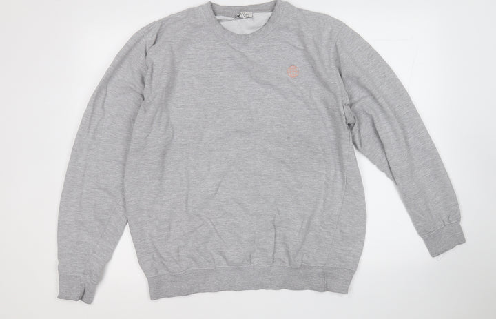 Topshop Womens Grey  Cotton Pullover Sweatshirt Size M