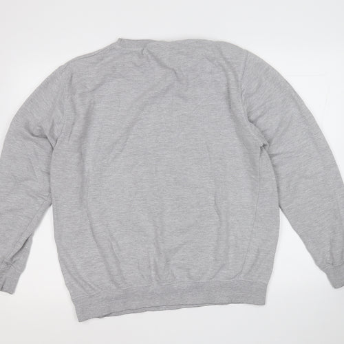 Topshop Womens Grey  Cotton Pullover Sweatshirt Size M