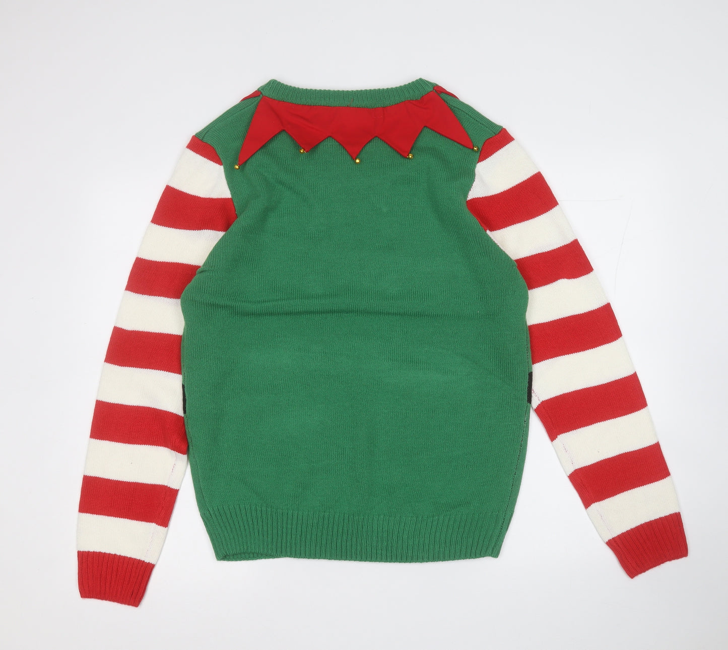 The Christmas Workshop Mens Green Round Neck  Acrylic Pullover Jumper Size M