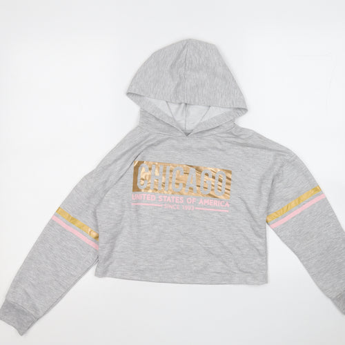 Sienna Dazzel Womens Grey  Acrylic Pullover Hoodie Size S   - Chicago