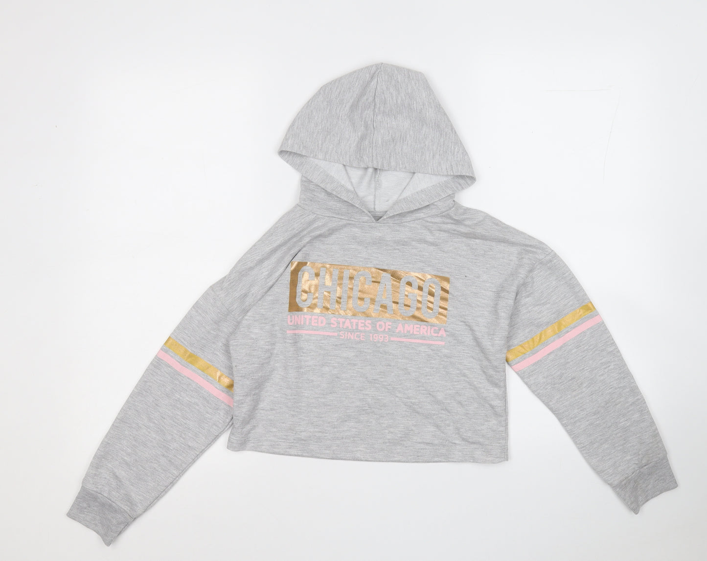 Sienna Dazzel Womens Grey  Acrylic Pullover Hoodie Size S   - Chicago