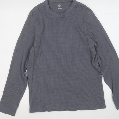 H&M Mens Grey  Cotton Pullover Sweatshirt Size M