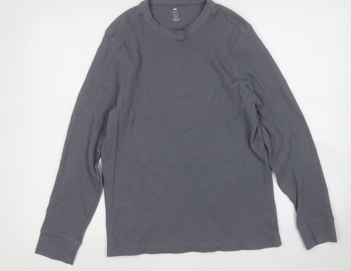 H&M Mens Grey  Cotton Pullover Sweatshirt Size M
