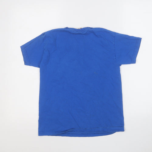 Fruit of the Loom Boys Blue  Cotton Basic T-Shirt Size 9-10 Years Round Neck