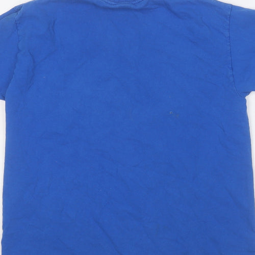 Fruit of the Loom Boys Blue  Cotton Basic T-Shirt Size 9-10 Years Round Neck