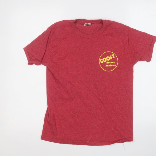 Fruit of the Loom Boys Red  Cotton Basic T-Shirt Size 9-10 Years Round Neck