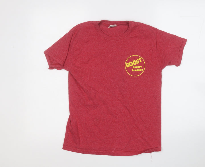 Fruit of the Loom Boys Red Cotton Basic T-Shirt Size 9-10 Years Round Neck