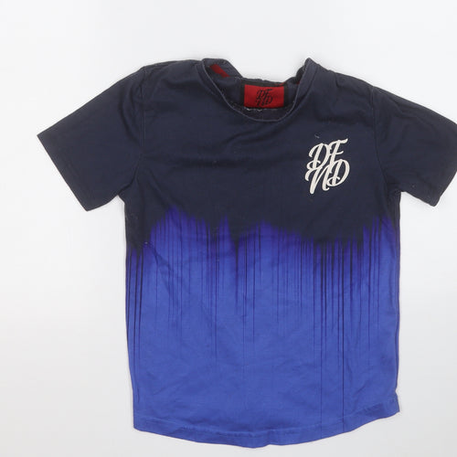 DFND Boys Blue  Polyester Basic T-Shirt Size S Round Neck