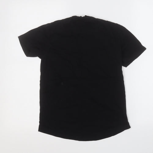 DFND Boys Black  Cotton Basic T-Shirt Size 11-12 Years Round Neck