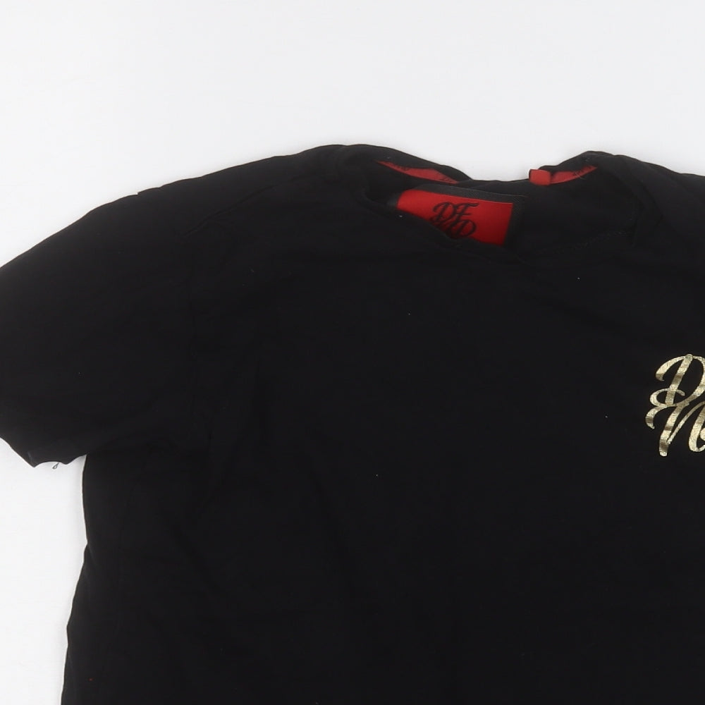 DFND Boys Black  Cotton Basic T-Shirt Size 11-12 Years Round Neck