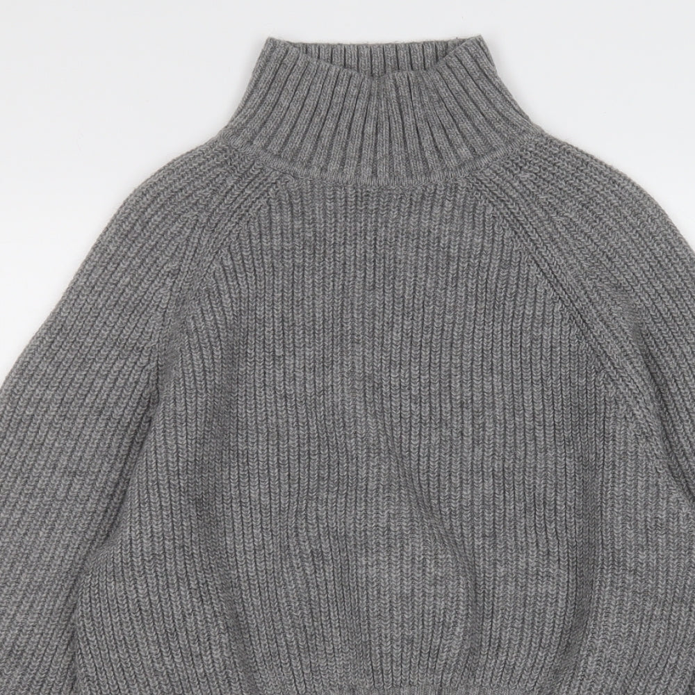 H&M Womens Grey High Neck  Polyester Pullover Jumper Size M