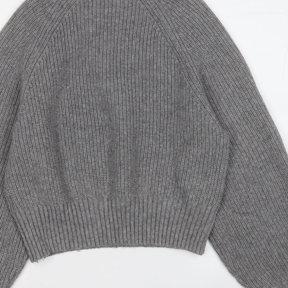 H&M Womens Grey High Neck  Polyester Pullover Jumper Size M