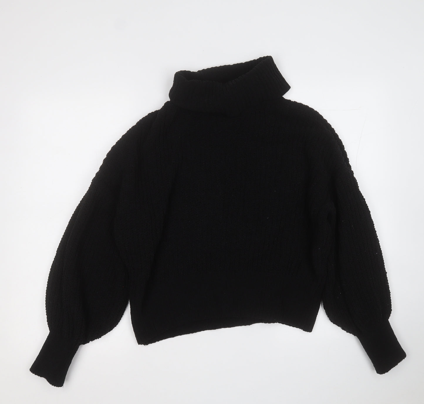 Primark Womens Black Roll Neck  Polyester Pullover Jumper Size 10