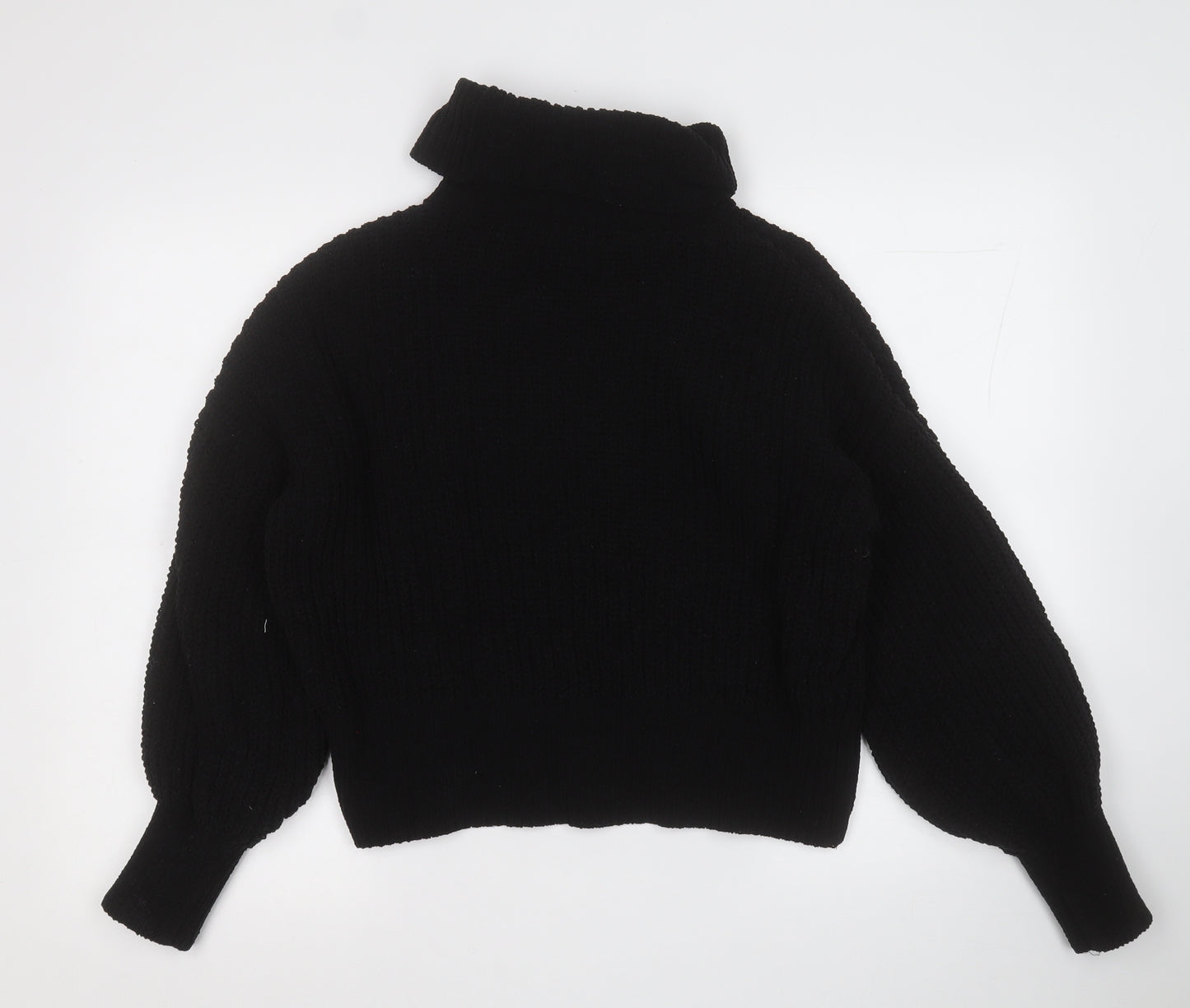 Primark Womens Black Roll Neck  Polyester Pullover Jumper Size 10