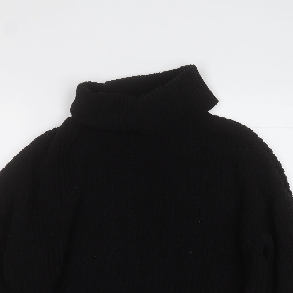 Primark Womens Black Roll Neck  Polyester Pullover Jumper Size 10