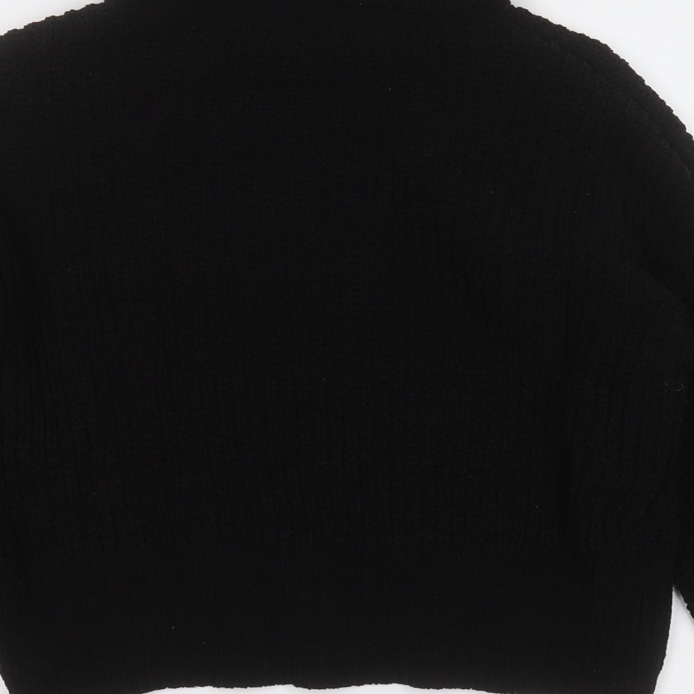 Primark Womens Black Roll Neck  Polyester Pullover Jumper Size 10
