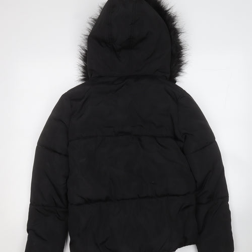 F&F Girls Black   Puffer Jacket Coat Size 12-13 Years