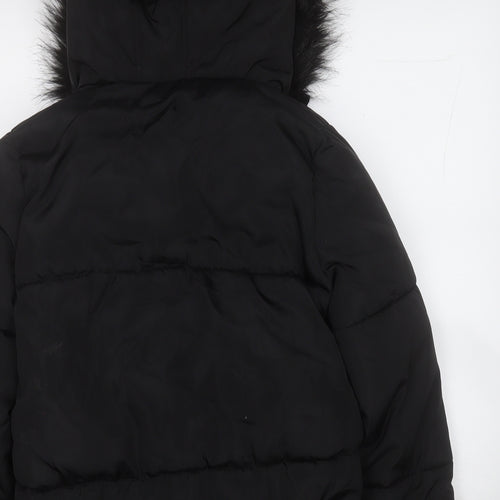 F&F Girls Black   Puffer Jacket Coat Size 12-13 Years